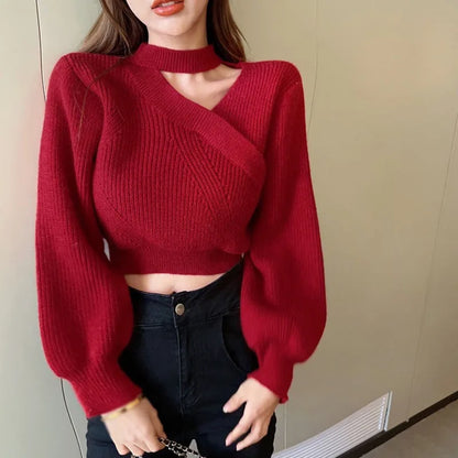 Jersey de cuello en V Dewey para mujer