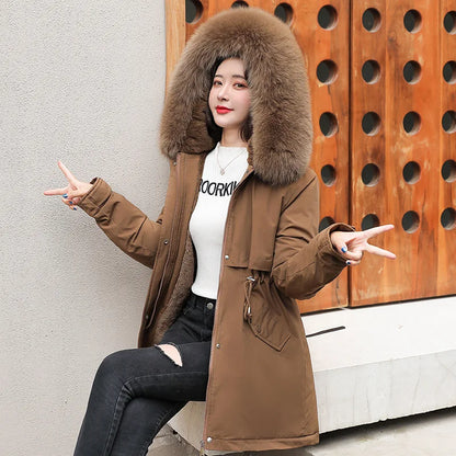 Chaqueta de invierno Tilda | forrada con cuello de piel y capucha desmontables
