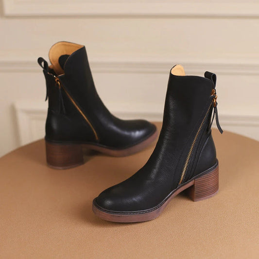 Elegantes botas de tacón corto para mujer