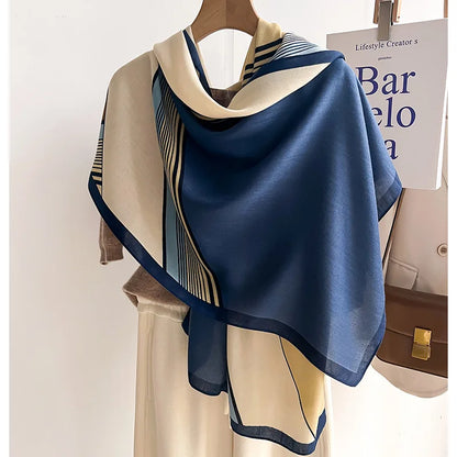 Bufanda de invierno chic | Bufanda de lana y algodón de lujo para señoras
