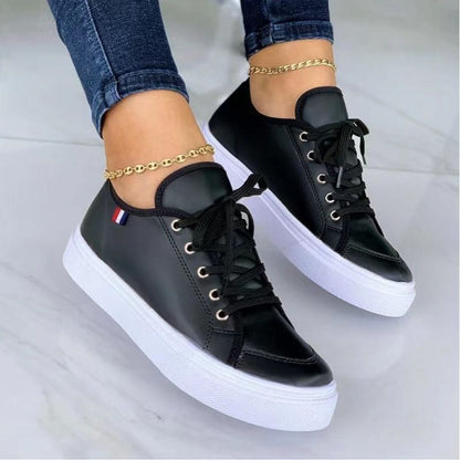 Zapatos de goma casuales con plataforma y puntera redonda para mujer