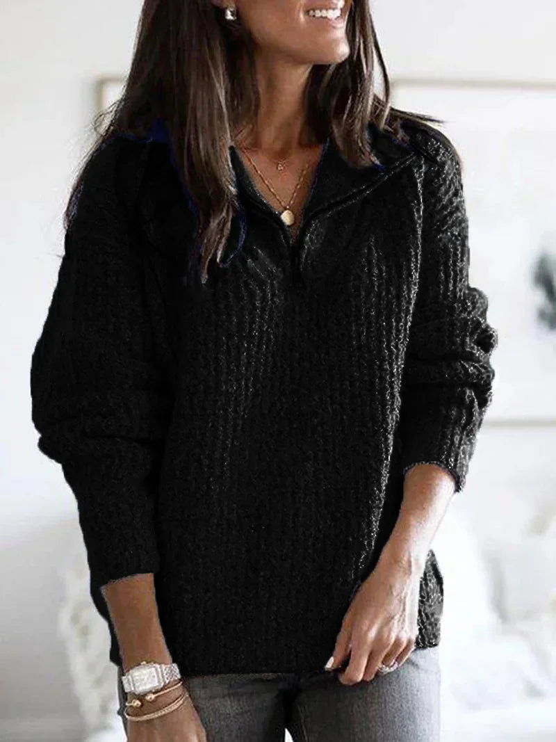Regina - jersey de invierno de punto con media cremallera