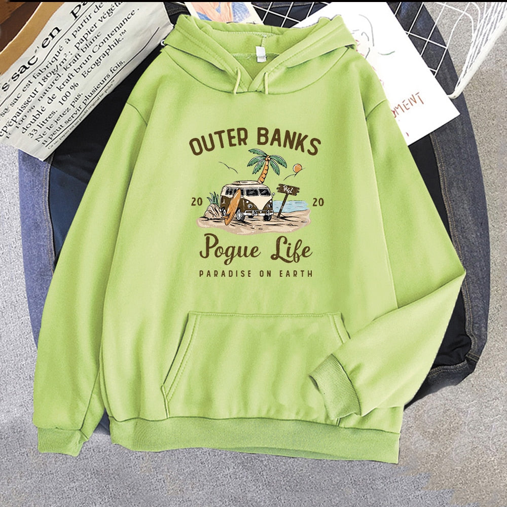 Sudadera con capucha Banks Pogue Life | Sudadera con capucha para mujer con estampado estético | Kpop Style Streetwear