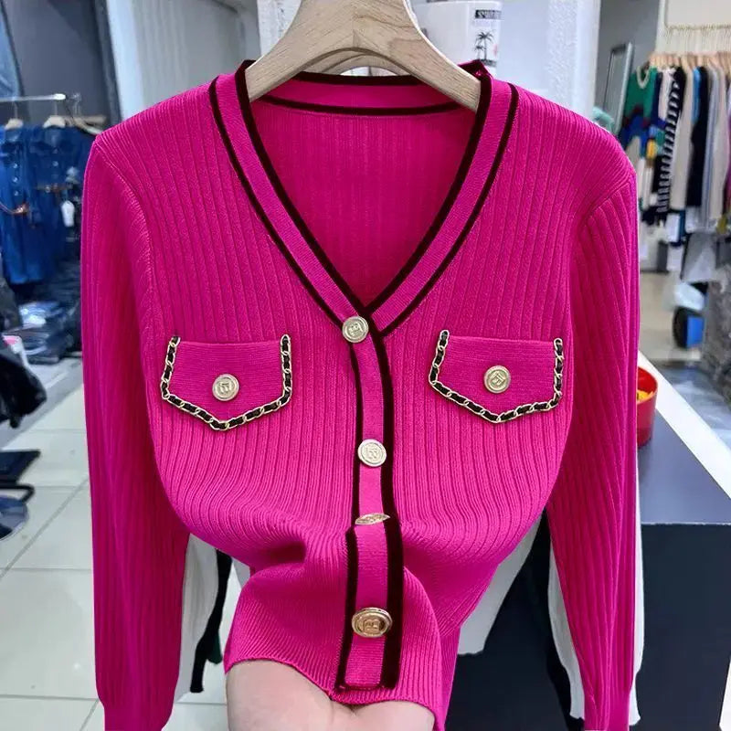 Jersey de manga larga con bolsillos para mujer