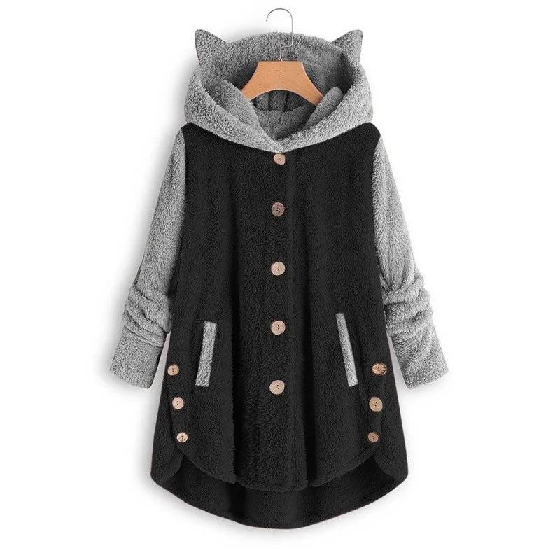 Jersey con capucha Thori de mujer con motivo de gato