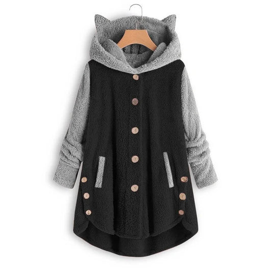 Jersey con capucha Thori de mujer con motivo de gato