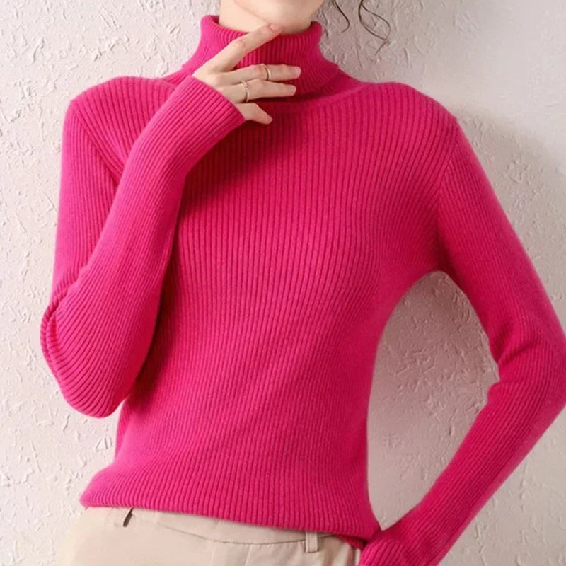 Jersey de cuello alto para mujer