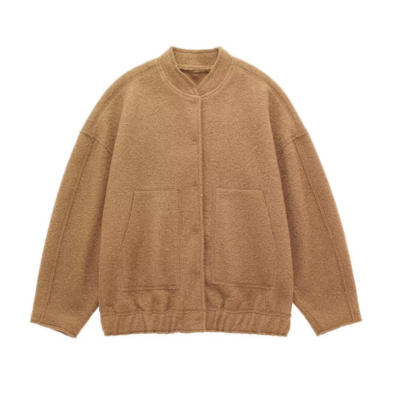 Ophelia | Chaqueta oversize para mujer Top Coat Mangas largas Botones ocultos