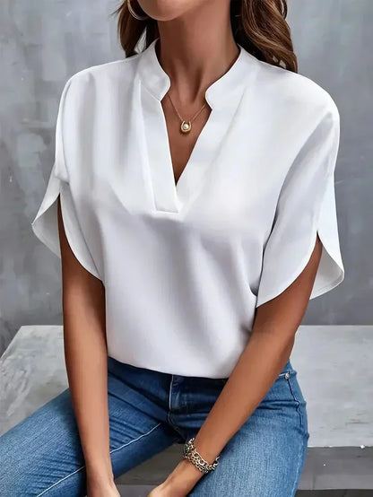 Lis - Lujo Mujer Elegante Blusa de gasa de seda