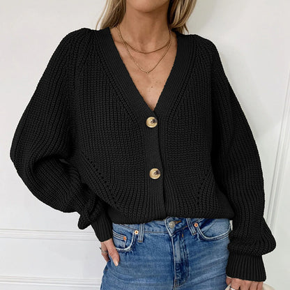 Samantha - cálido jersey de punto con cuello de pico