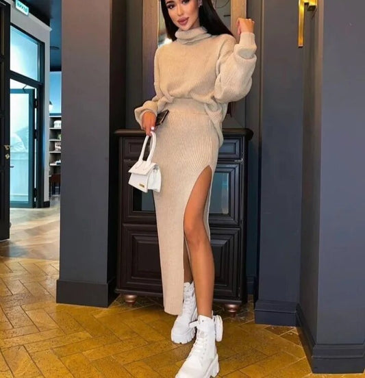 Addie - Jersey de punto de cuello alto