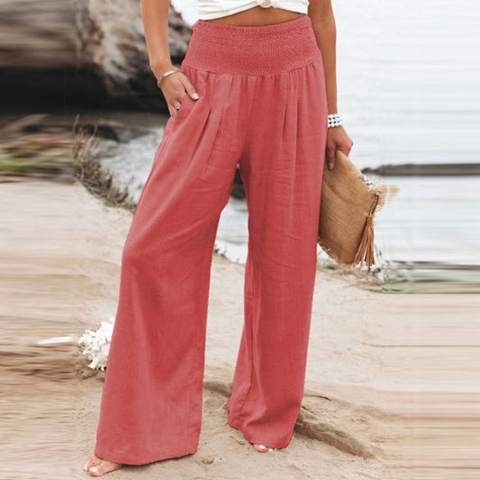 Pantalones de pierna ancha y cintura alta