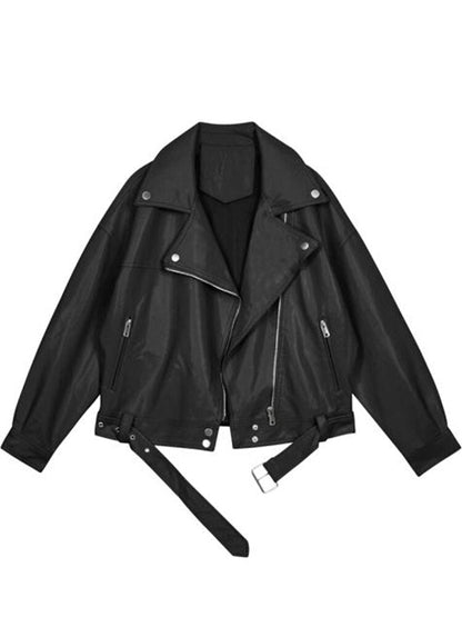Chaqueta de cuero oversize