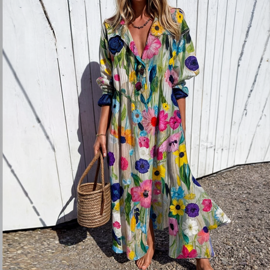Vestido con camisa floreada