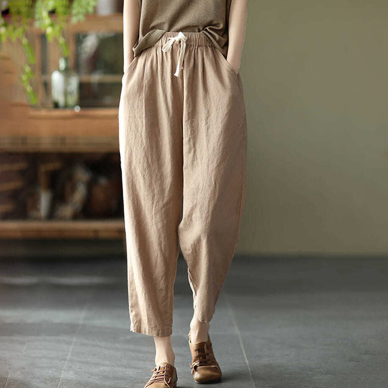 Kara - Pantalones frescos de lino y algodón