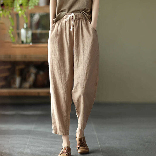 Kara - Pantalones frescos de lino y algodón
