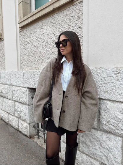 Sally | Chaqueta retro de doble botonadura para mujer, estilo urbano y elegante