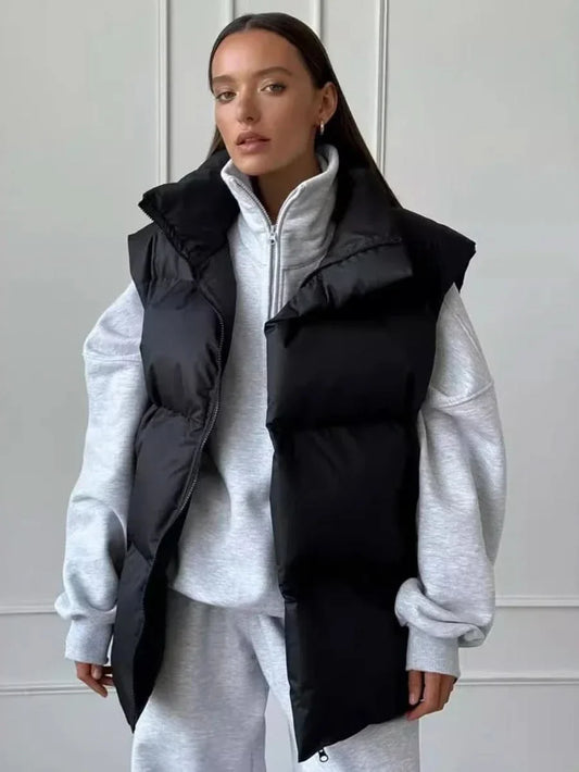 Chaleco de invierno cálido y grueso - aislante, elegante y acogedor para mujer