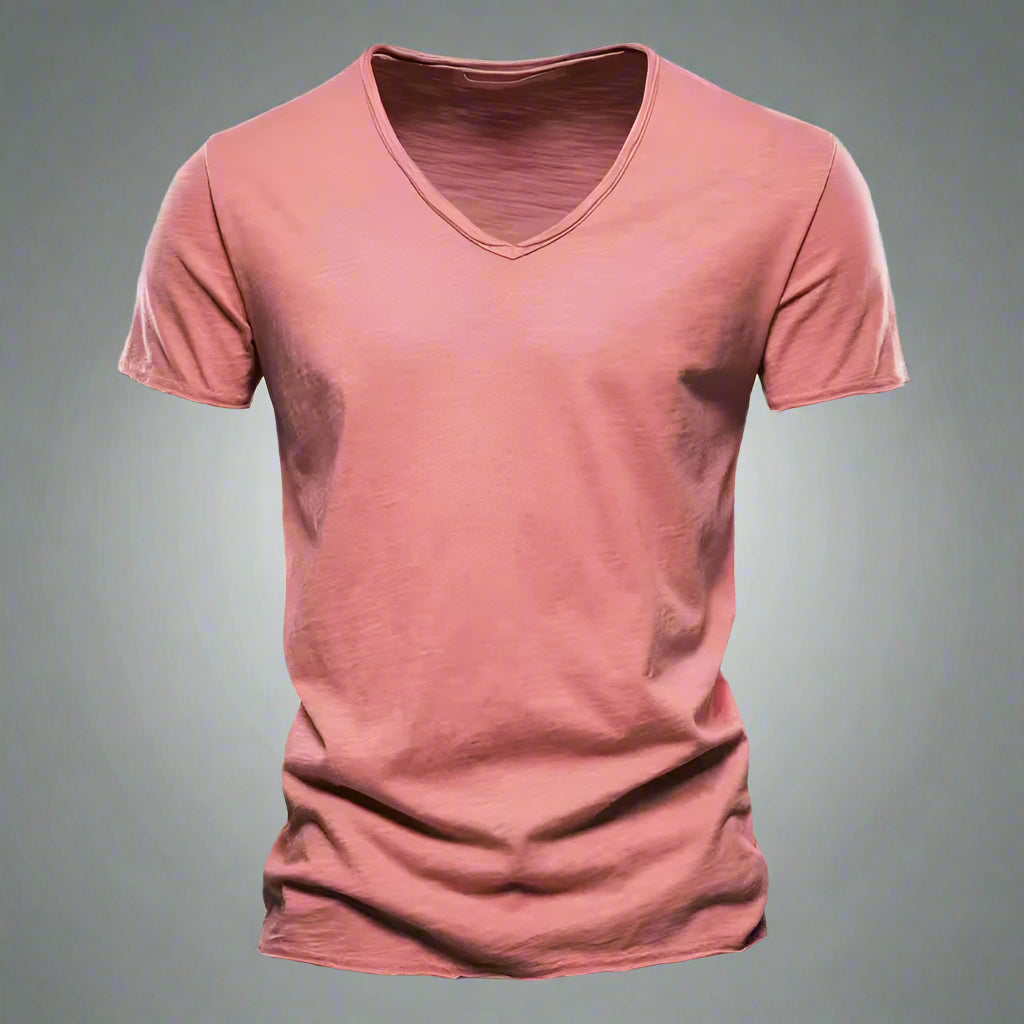 Męski T-Shirt Z Dekoltem W Serek
