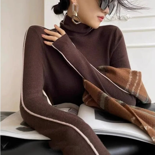 Julietta - elegante jersey de punto de cuello alto