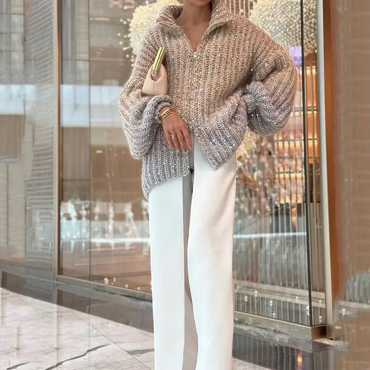 Tara | Elegante jersey otoñal de lentejuelas para mujer
