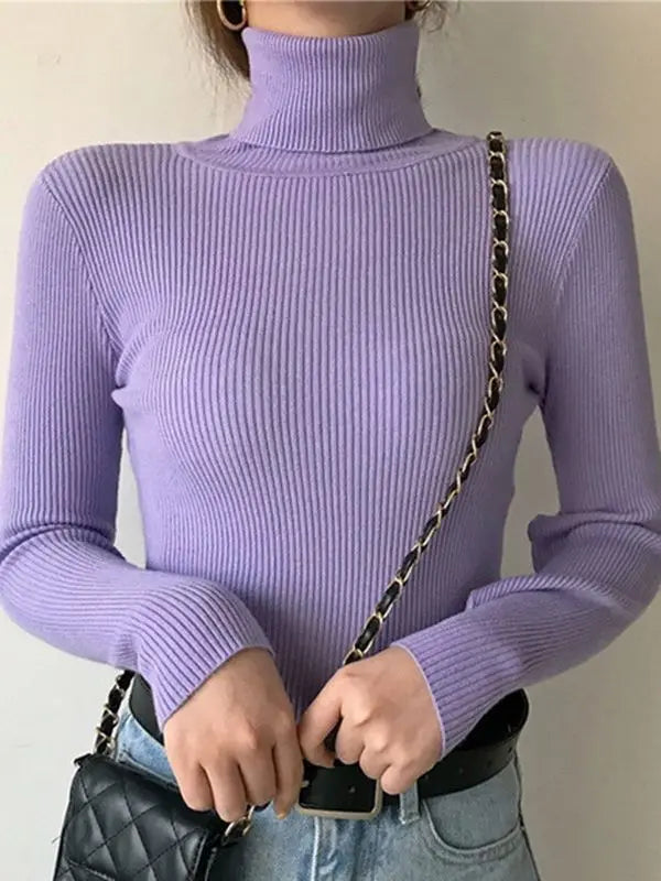 Jersey de cuello alto para mujer