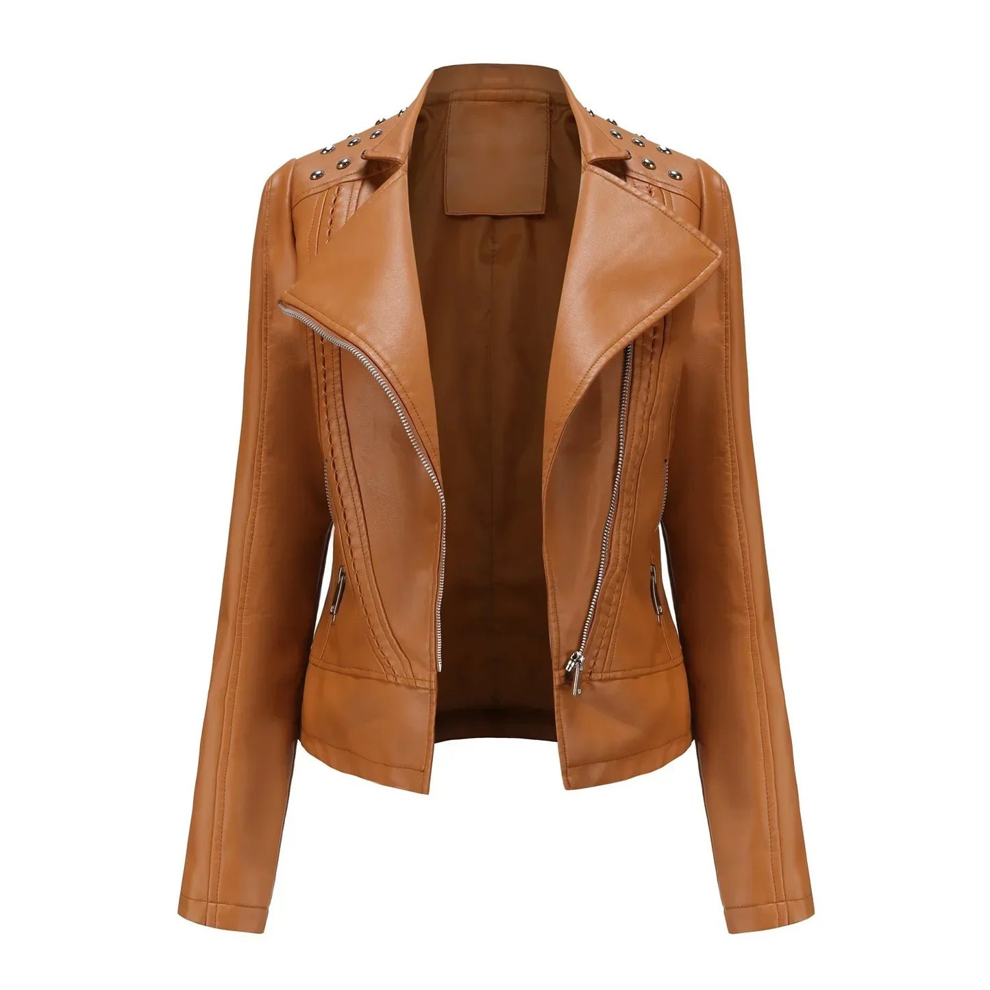 Elegante chaqueta de cuero slim | Doutzen