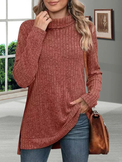 Raelyn - cálido jersey de cuello alto a rayas