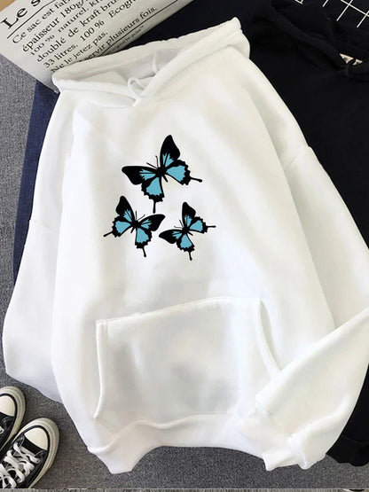 Elisa | Camisa Rio Sudadera Con Capucha Estampado Mariposas