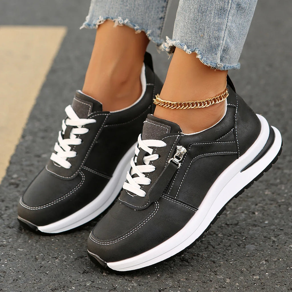 Damskie Niskie Trampki Fashion Boczny Zamek