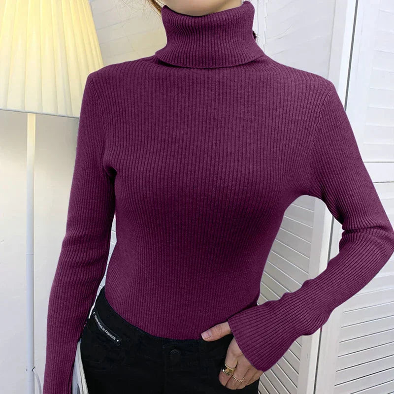 Jersey de cuello alto para mujer