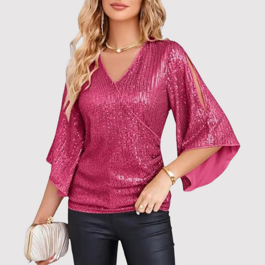 Sunny - Elegante y cómoda camiseta de tirantes de lentejuelas para mujer