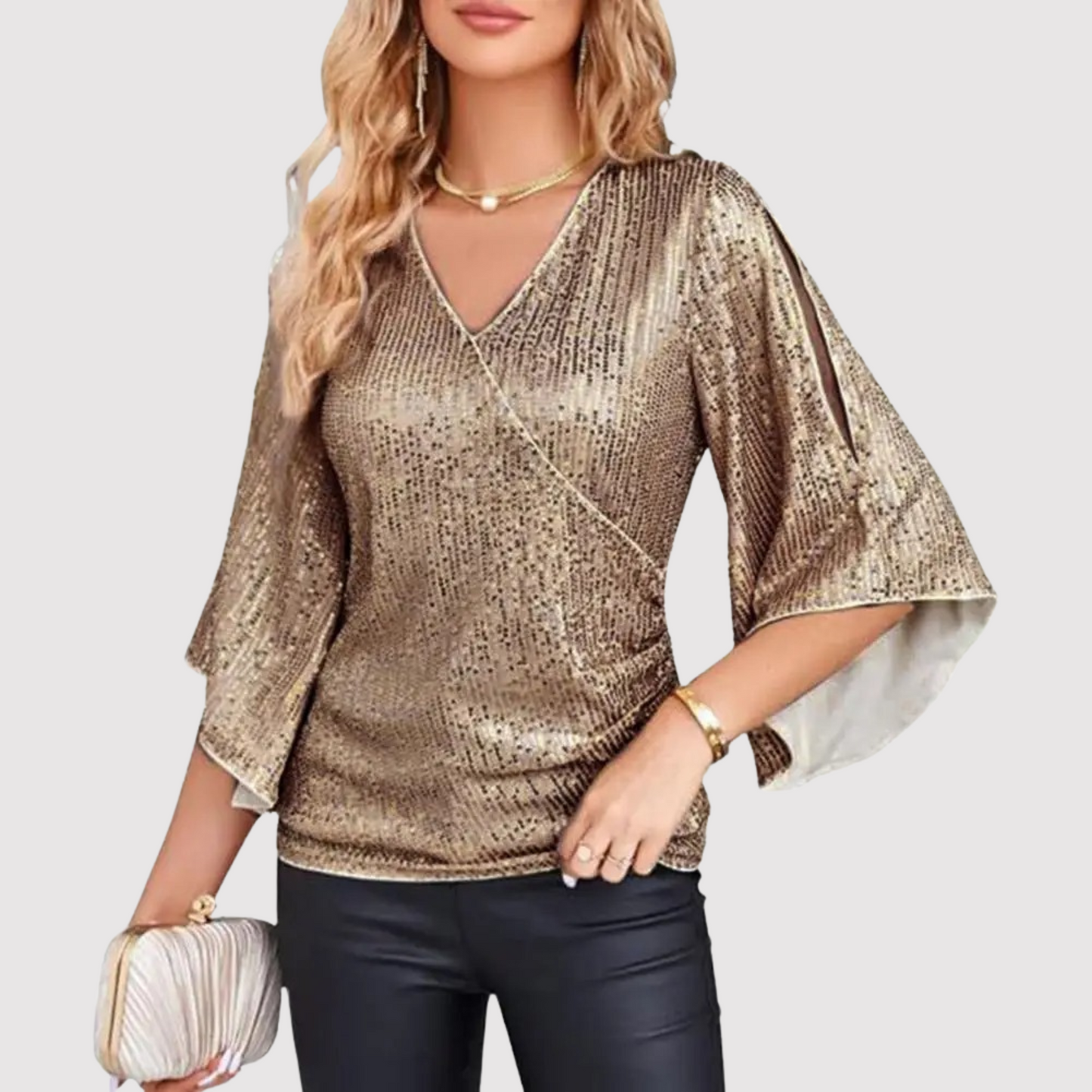 Sunny - Elegante y cómoda camiseta de tirantes de lentejuelas para mujer