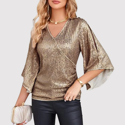 Sunny - Elegante y cómoda camiseta de tirantes de lentejuelas para mujer