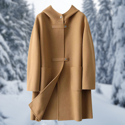 Riley Coat | Abrigo con capucha de cachemira de doble cara