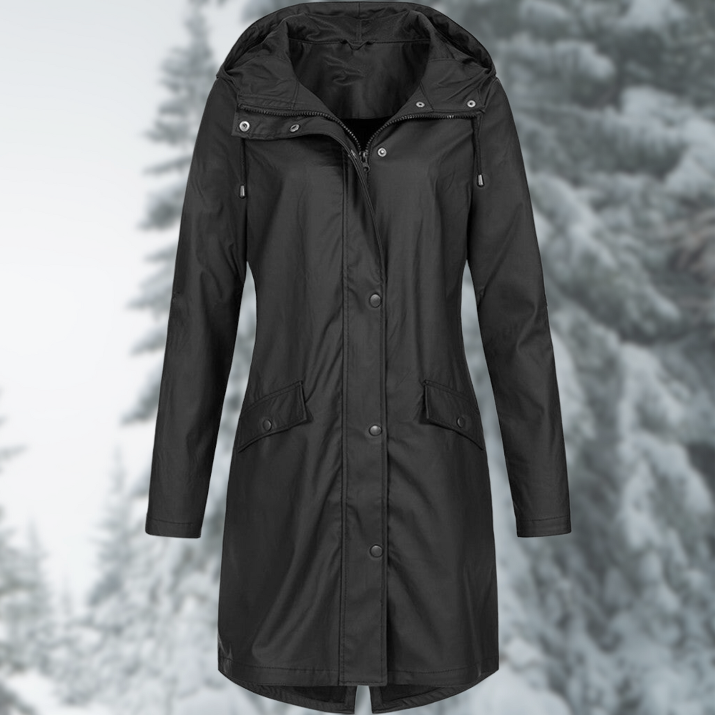 Chubasquero largo impermeable a la moda