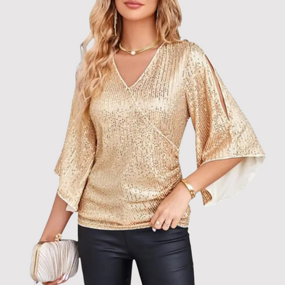 Sunny - Elegante y cómoda camiseta de tirantes de lentejuelas para mujer