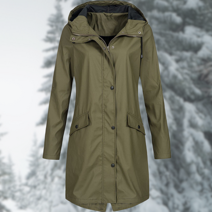 Chubasquero largo impermeable a la moda