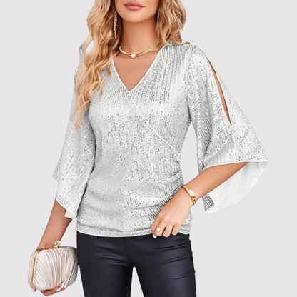 Sunny - Elegante y cómoda camiseta de tirantes de lentejuelas para mujer