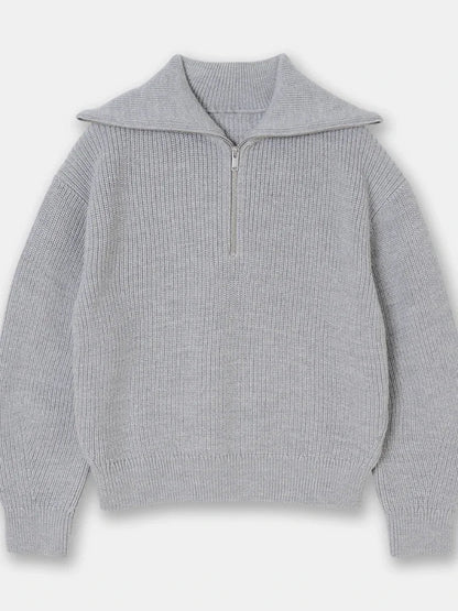 Madeleine | Jersey de cuello alto con solapa a rayas
