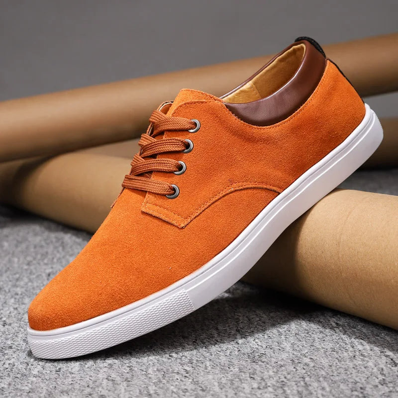 Męskie Tenisówki Sznurowane Płaskie Buty