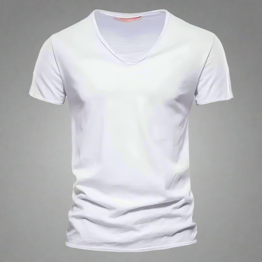 Męski T-Shirt Z Dekoltem W Serek