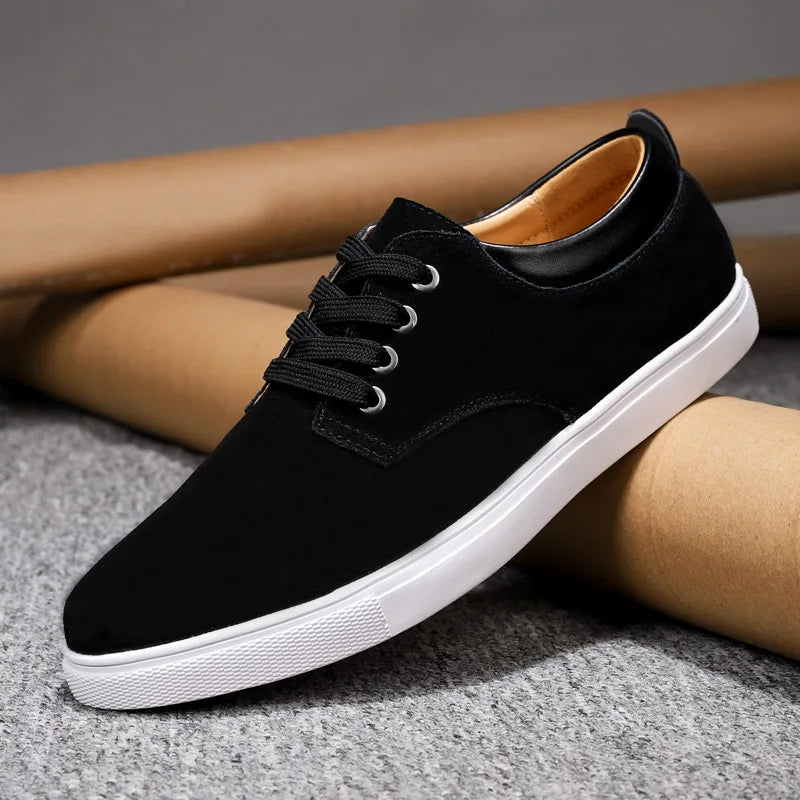 Męskie Tenisówki Sznurowane Płaskie Buty