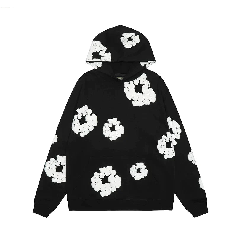 Elegante sudadera floral con capucha | Morie