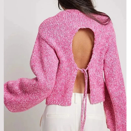 Luisa - Moderno jersey sin espalda para mujer