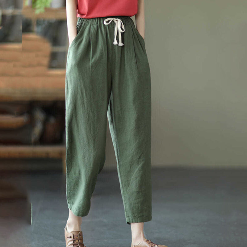 Kara - Pantalones frescos de lino y algodón
