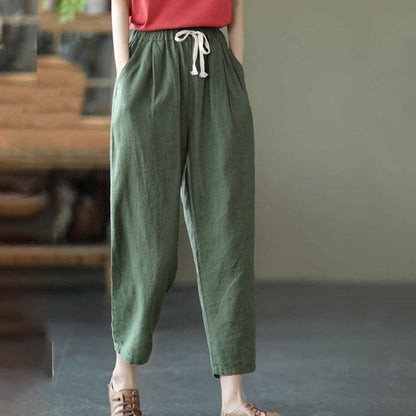 Kara - Pantalones frescos de lino y algodón