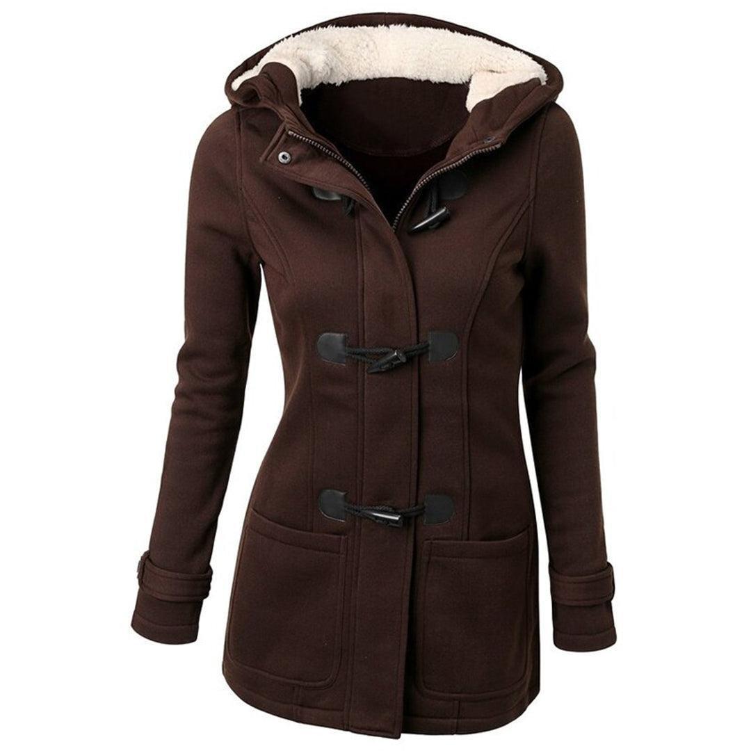 Abrigo largo de invierno con capucha para mujer