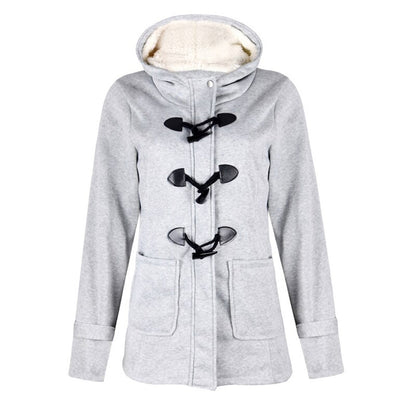 Abrigo largo de invierno con capucha para mujer