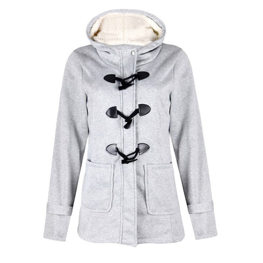 Abrigo largo de invierno con capucha para mujer